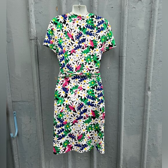 Diane Von Furstenberg New Julian Two Garden Daisy Multi Wrap Dress, approx 8 - Picture 8 of 16